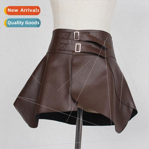 mple fashion ruffles hemline waist seal women double buckle