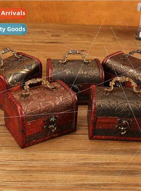 Retro wooden crystal packaging box antique old product packa