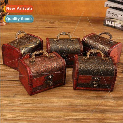 Retro wooden crystal packaging box antique old product packa