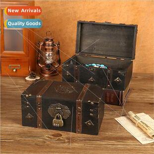 Vintage wooden storage box jewelry s documents books storage