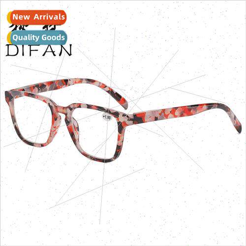 Fashion pattern large frame presbyopia glasses HD spring leg