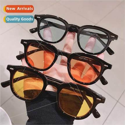 Retro nd colored lens sunglasses female star set shooting ti