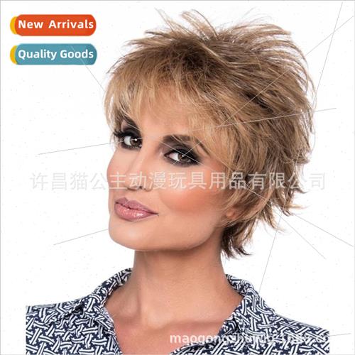 Europe Wigs Women Short Hair nen Reverse Short Curly Hair Ch