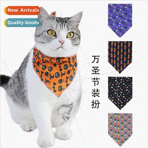 Halloween Cat Drool Towel Pet Triangle Dog Bib Dog Drool Tow