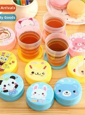 Travel folding cup collapsible telescopic cup cartoon compre