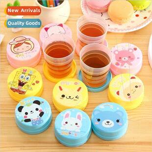 Travel folding cup collapsible telescopic cup cartoon compre