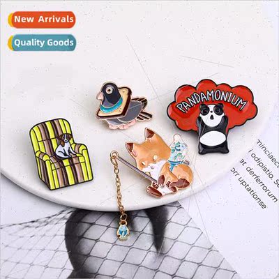 Creative personalized oil drop brooch animal alloy clothing