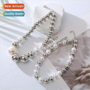 fashion ins imation necklace beads female round Europe CCB