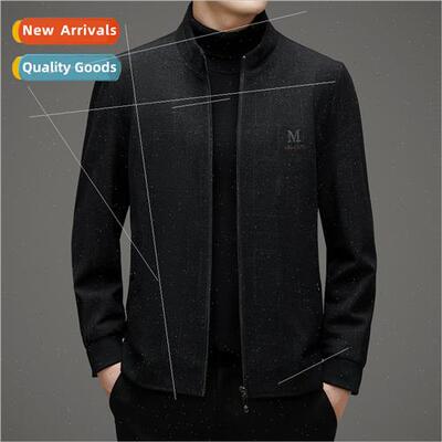 Men stand-up collar fall chenille jacket middle-aged busines