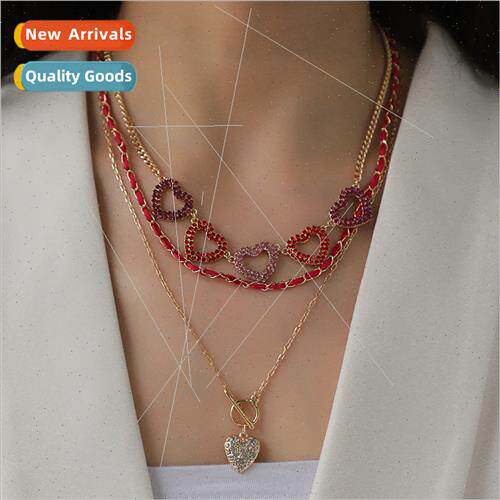New love peach stacking necklace women Europe handmade set j