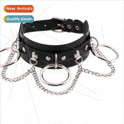 Europe personalized PU leather collar necklace punk set shoo