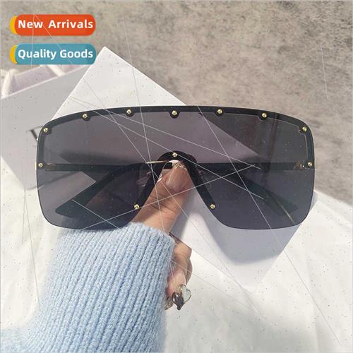 New one-piece sunglasses rectangular large frame nd avant-ga