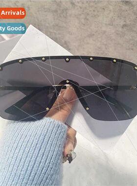 New one-piece sunglasses rectangular large frame nd avant-ga