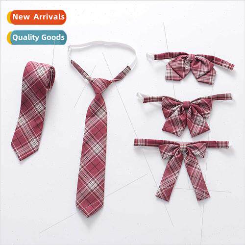JK Bow Tie Shirt Lapel Accessories Illusion Red Whe Plaid Bo