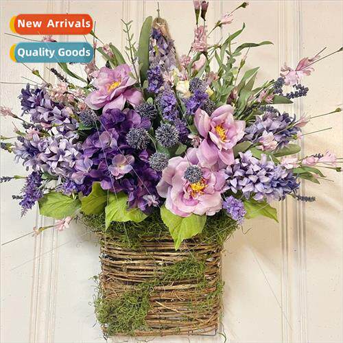 Lavender Blue Wreath Flower Basket Mother Day Wreath Purple