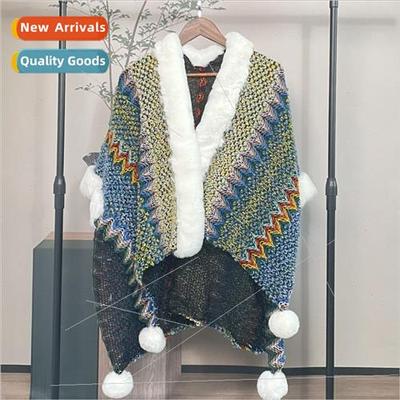 Shawl travel knted ethnic wind cloak warm women hch winter n