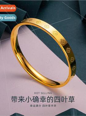 New cky Straw Bracelet Women Fashion Four Leaf Clover Closed