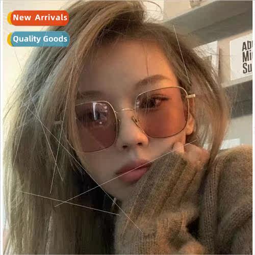 New Korean light-colored sunglasses female round long face c