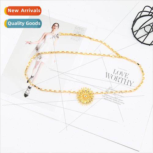 Europe sunflower waist chain female niche texture retro dais