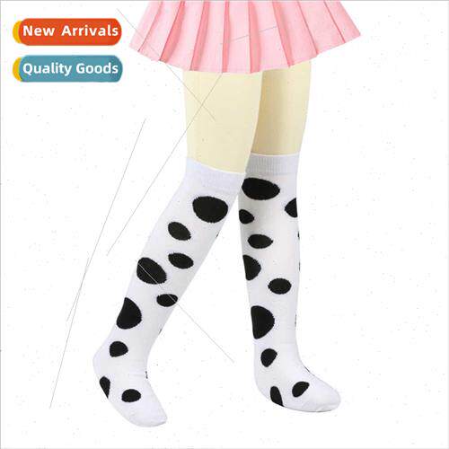 Children large polka dot socks new girls thigh high socks kn
