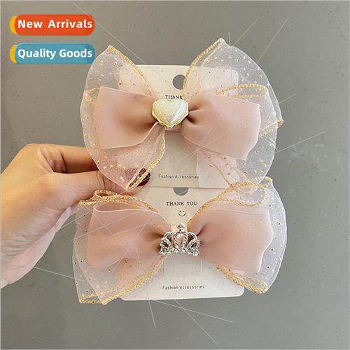 Korean girls headdress pink high color children crown bow ha