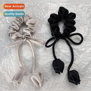 bow flowers head advanced rope band sense hair French tulip