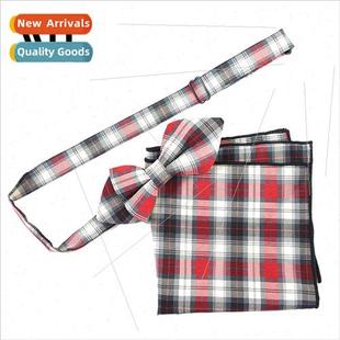 tie adult towel pocket men green red bow Plaid