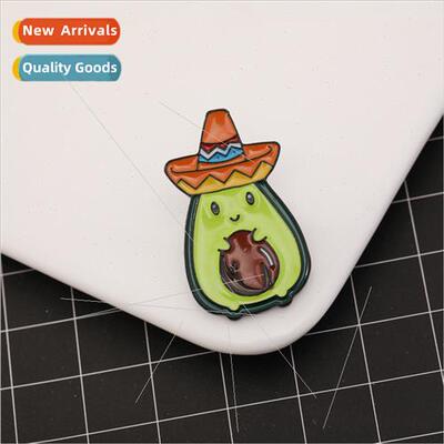New cartoon creative cute avocado pumpkin modeling brooch je