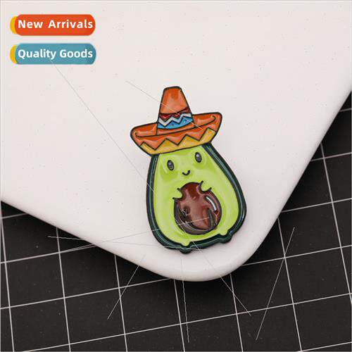 New cartoon creative cute avocado pumpkin modeling brooch je