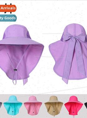 Sunscreen hat face protection neck men women big head circum