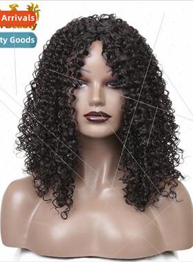 Women Wig 16 Inch Curly Tpart Lace Wig Chemical Fiber High T