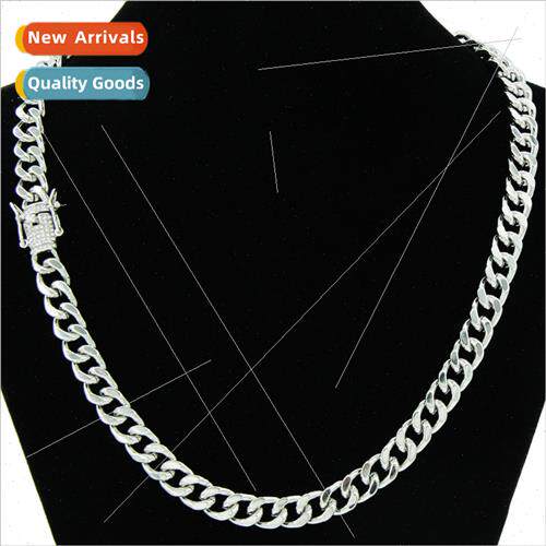 Europe hip-hop men glossy Cuban chain necklace influx set ni