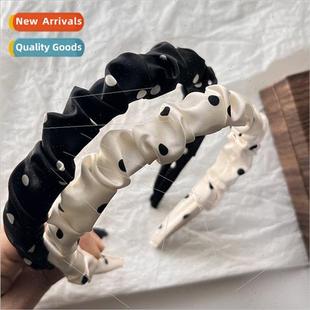 hair band narrow dot edge retro ruffled elegant Polka French