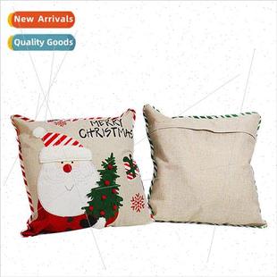 Old man snowman pillow cover Christmas pillow linen sofa cus