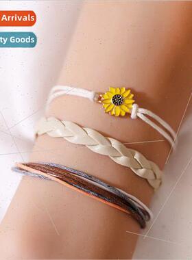 Europe new fashion oil drip daisy flowers sunflower leather