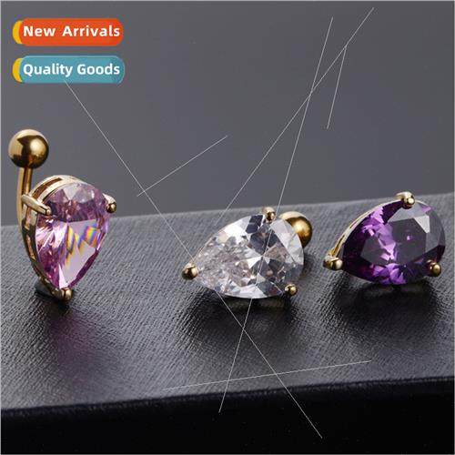 Europe Stainless Steel Piercing Jewelry Teardrop Zirconia Na