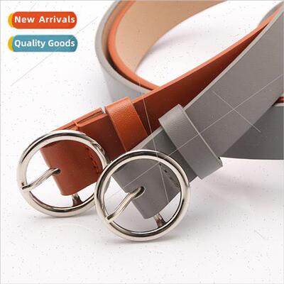 Women belt simple hundred round buckle new fashion decorativ