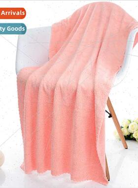 Coral velvet bath towel enlarged thickened beauty salon abso