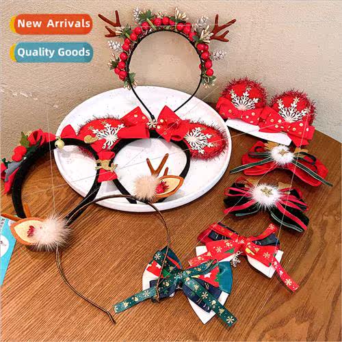 Children cute antler hair bands duckbill clip Christmas hair
