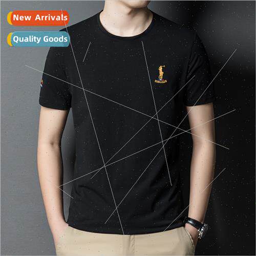 2023 summer men short-sleeved lapel t-shirt simple HK whe st