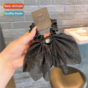 gold chiffon hair pearl floating hot bow Korean new Korea