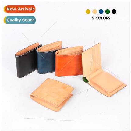 2024 new casual leather men wallet horizontal leather short