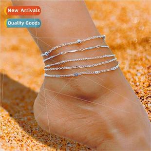 Set Ank Round Ball Gold Anklet Layers Beads Fashion Europe