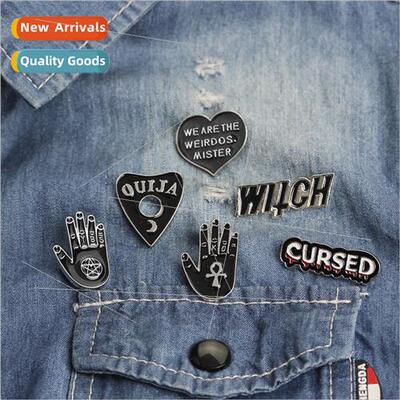 punk wch palm Cursed Wchouija divination set letter brooch