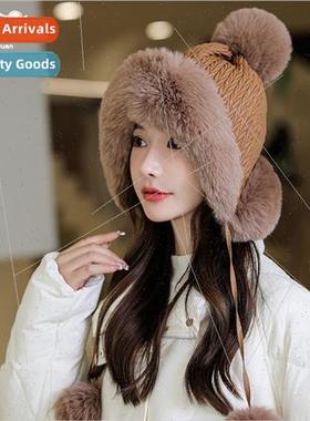 9705 new Korean  women thunderbolt hat winter cold warm hair