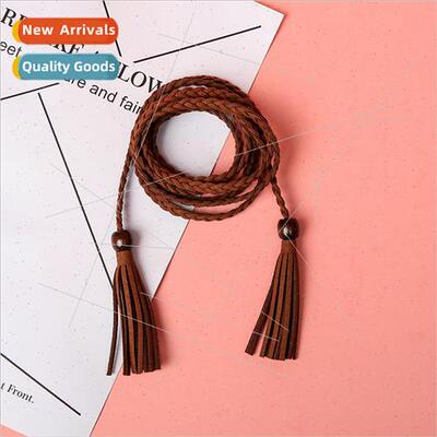 Europe day microfiber tassel fine ladies waist rope Korean c