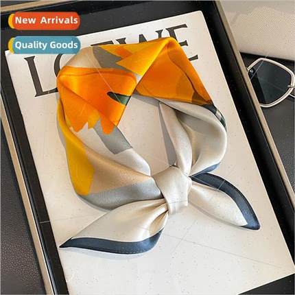 Korean  tulip fashion silk small square scarf female 53 mulb