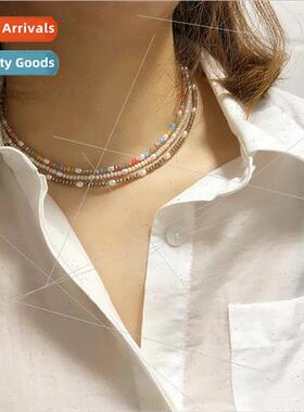 Spring Summer Europe Ruili multi-layer colorful crystal neck