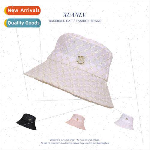 Mesh rhinestone R label fisherman hat children spring summer