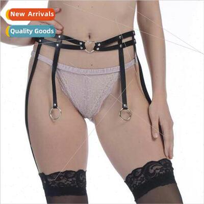 sq83 Europe PU peach heart belt garters one nightclub stage